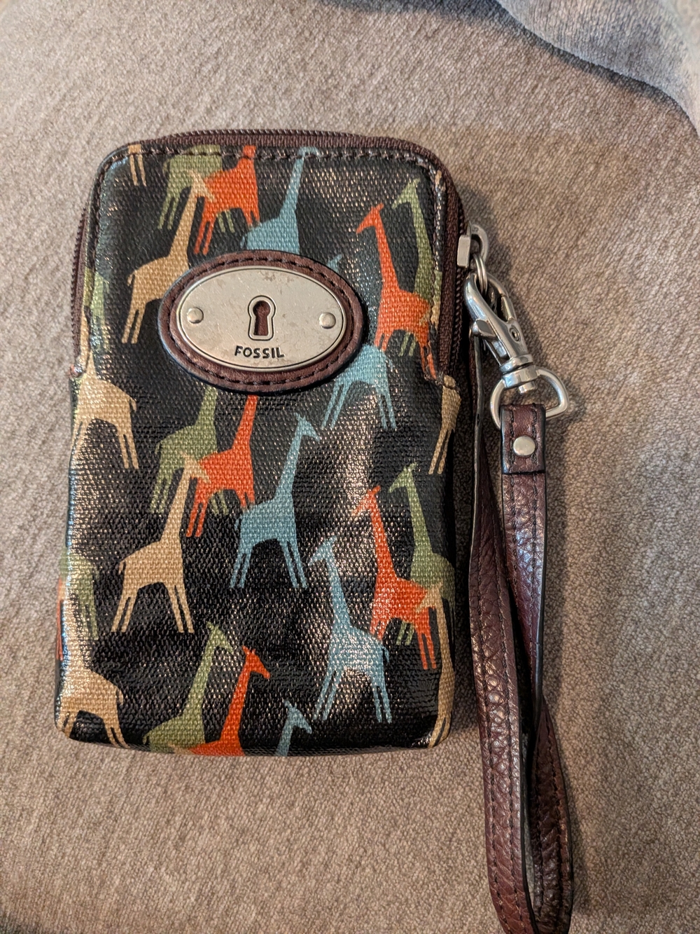 Fossil Multicolor Giraffe Print Wristlet